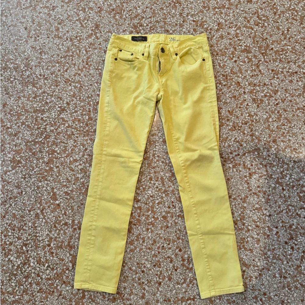 J. Crew Toothpick Ankle Jeans in Sunny Yellow